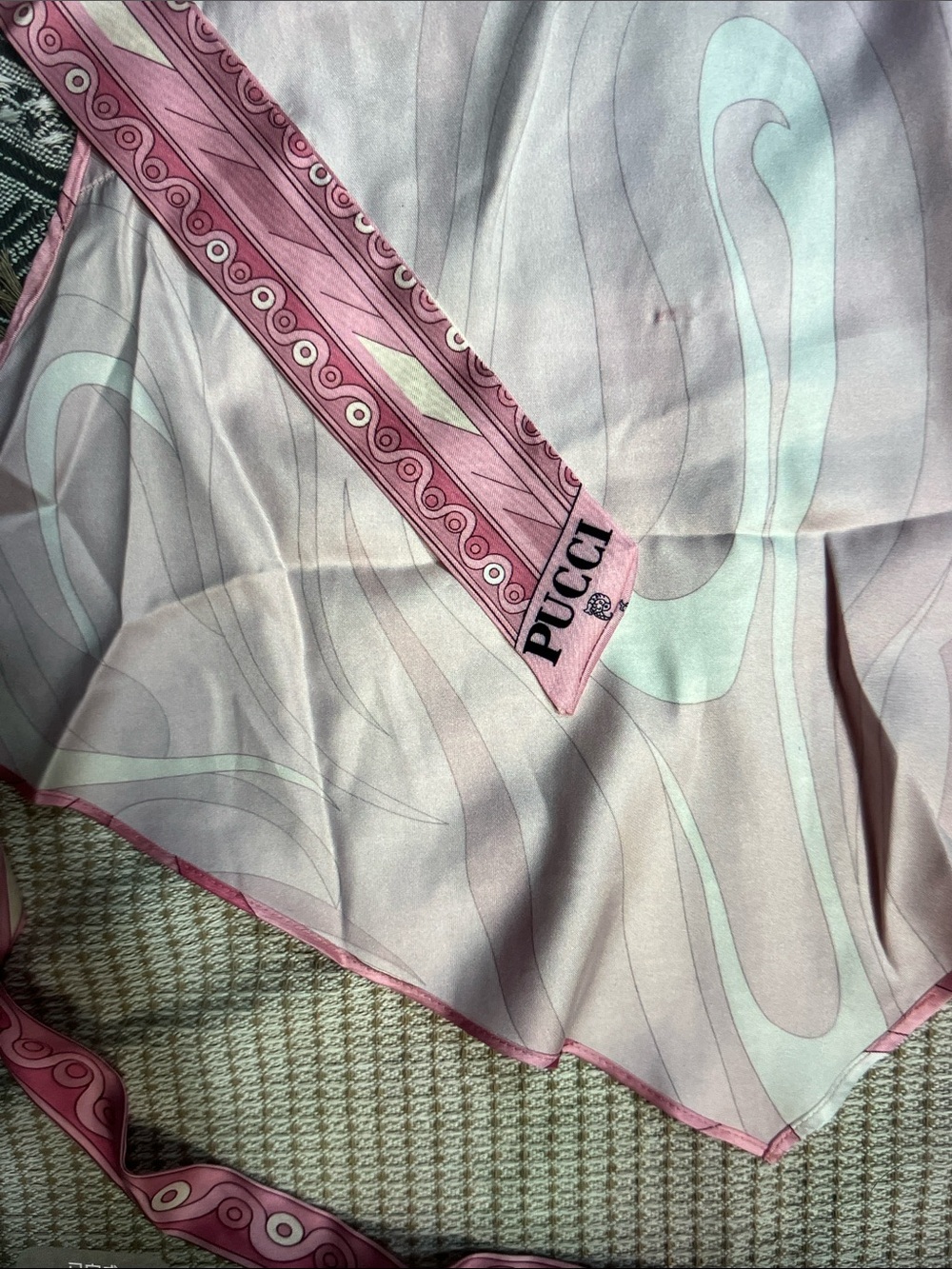 Emilio Pucci Pink & Cream Abstract Halter Tank - Picture 6 of 9